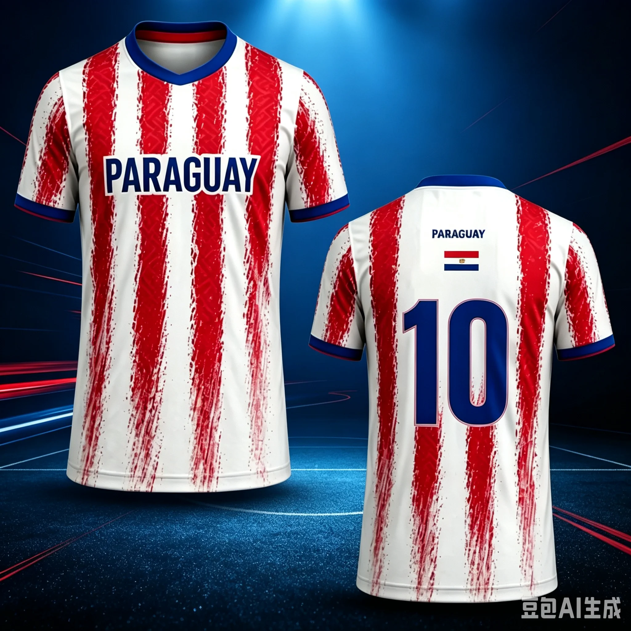 Nueva Camiseta de Fútbol Unisex de Paraguay para Verano, Rayas Rojas y Blancas, Impresión 3D de Monumentos de la Ciudad, Manga Corta, Deportiva, para Niños y Familias