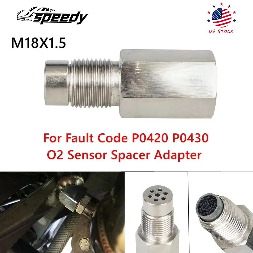 P0420 P0430 Adaptador espaciador de Sensor de O2 Universal M18X1.5 Control de luz del motor CEL Mini catalizador para código de falla