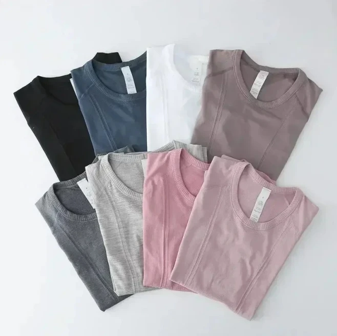 

2025 New Sports Top Women's Breathable Sweat Absorbing Yoga Clothes Running Pilates Training Fitness Clothes Short Sleeved