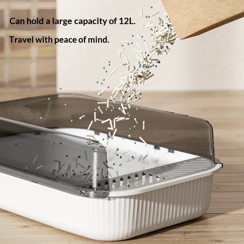 Caja de arena semicerrada extra grande anti-salpicaduras con pala