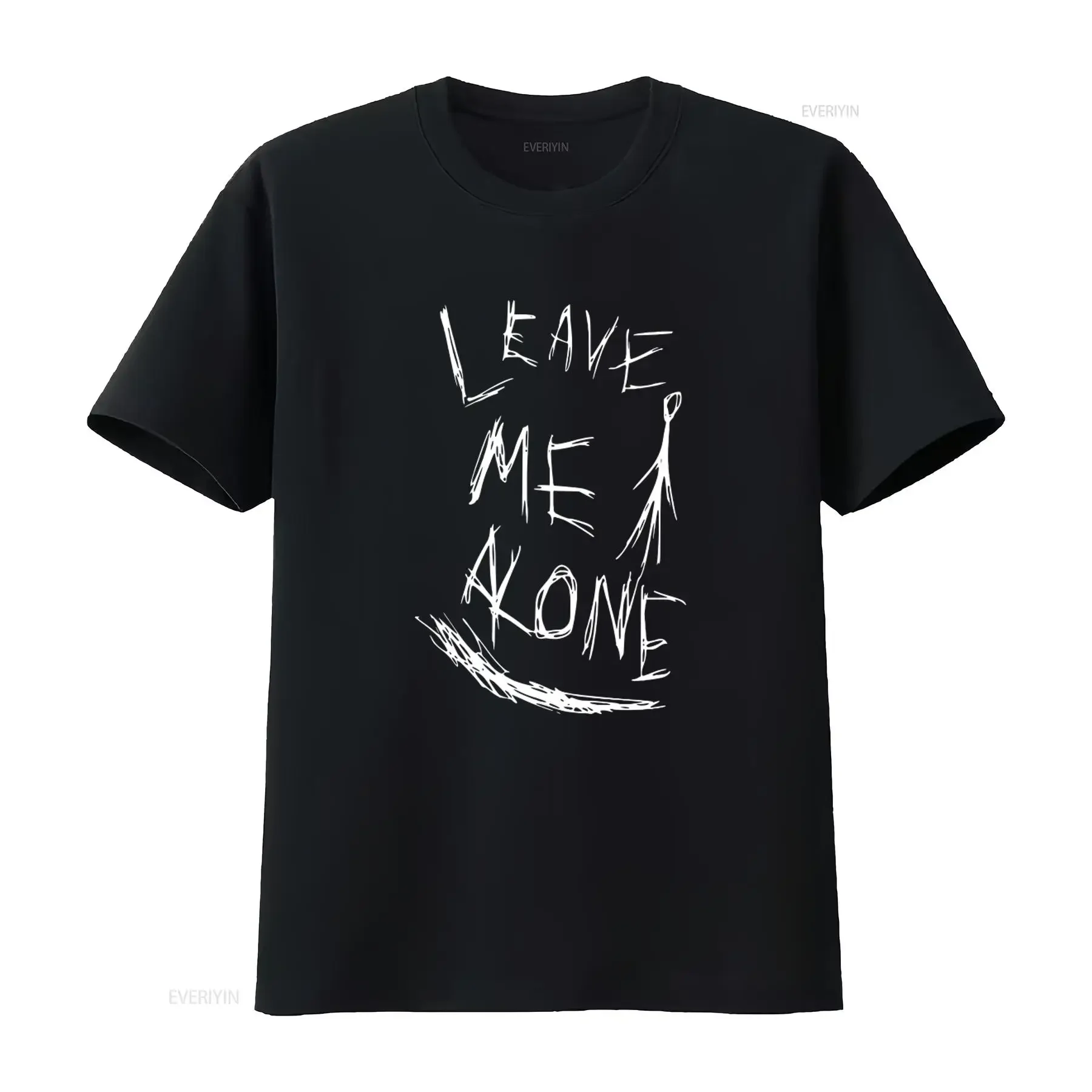 Slenderman Leave Me Alone Creepypasta T Shirt Various Sizes Colours Black Unique Print Perfect for Horror Fans vintage Washed