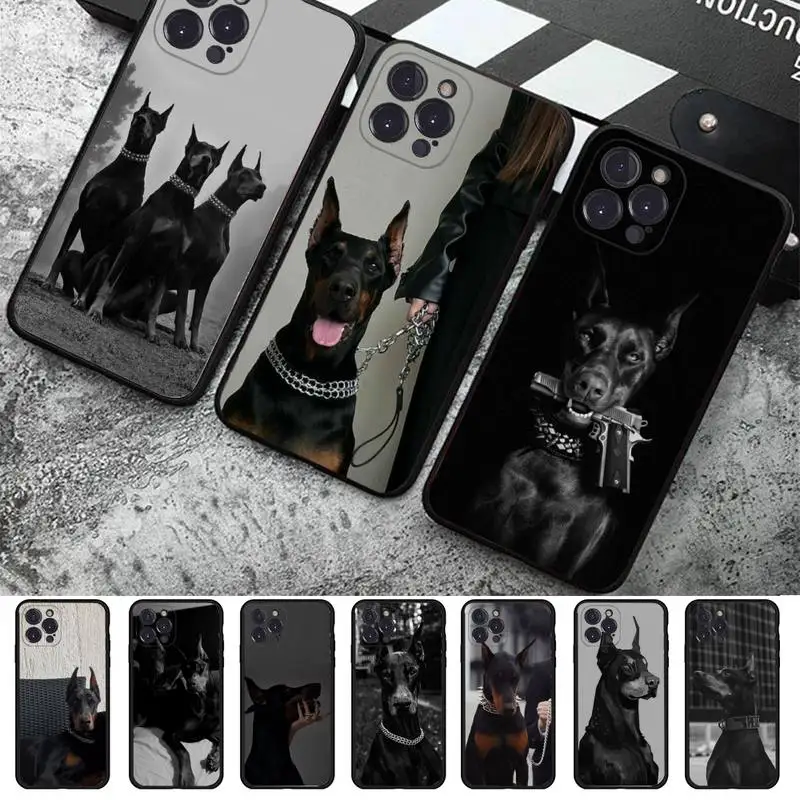 Animal Dachshund Doberman dog Phone Case Silicone Soft For iphone 14 13 12 11 Pro Mini XS MAX 8 7 6 Plus X 2020 XR Shell