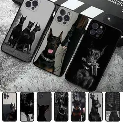 Animale Bassotto Doberman cane Cassa Del Telefono Del Silicone Morbido Per iphone 14 13 12 11 Pro Mini XS MAX 8 7 6 Plus X 2020 XR Shell