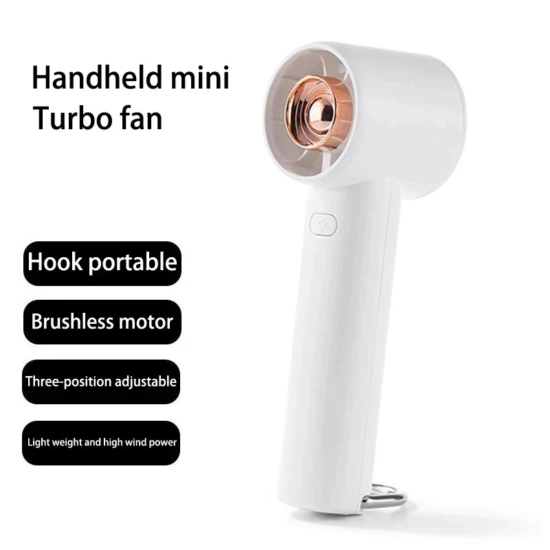 Portable Fan Mini Handheld Fan Unique Design Portable Personal Hand Fan USB Rechargeable with Powerful Turbo Wind Hook design 