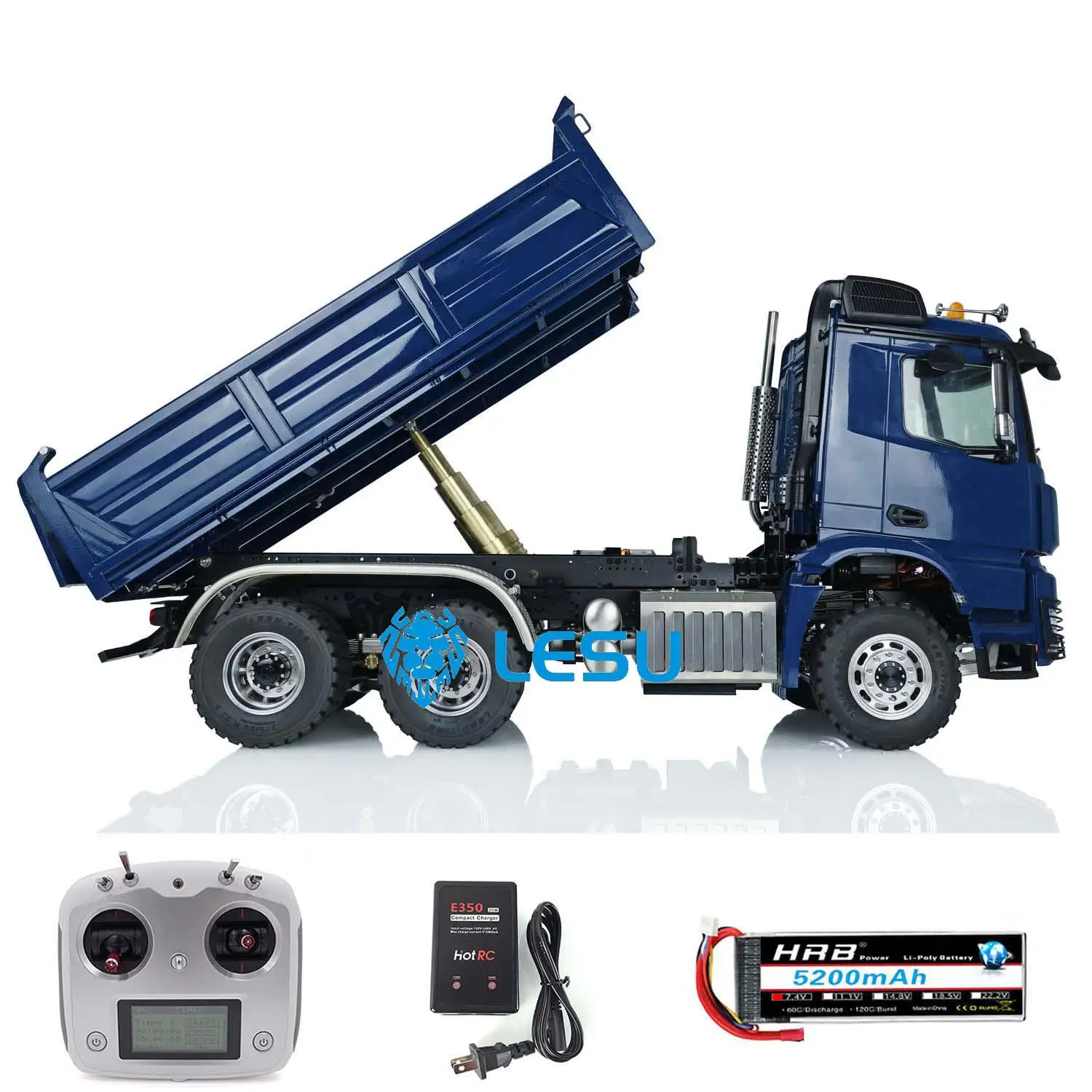 1/14 LESU RC Hydraulic Dump Truck 6X6 Radio Control Tipper Brushless Motor High End Car Model THZH1355