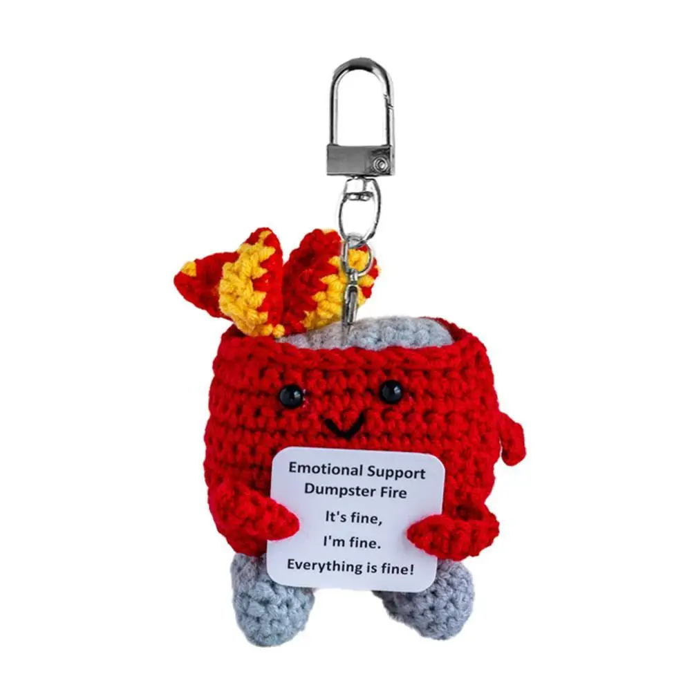 Crochet Dumpster Fire Cute Emotional Support Dumpster Fire Positive Crochet Dumpster Fire Funny Gifts For Friends Coworker