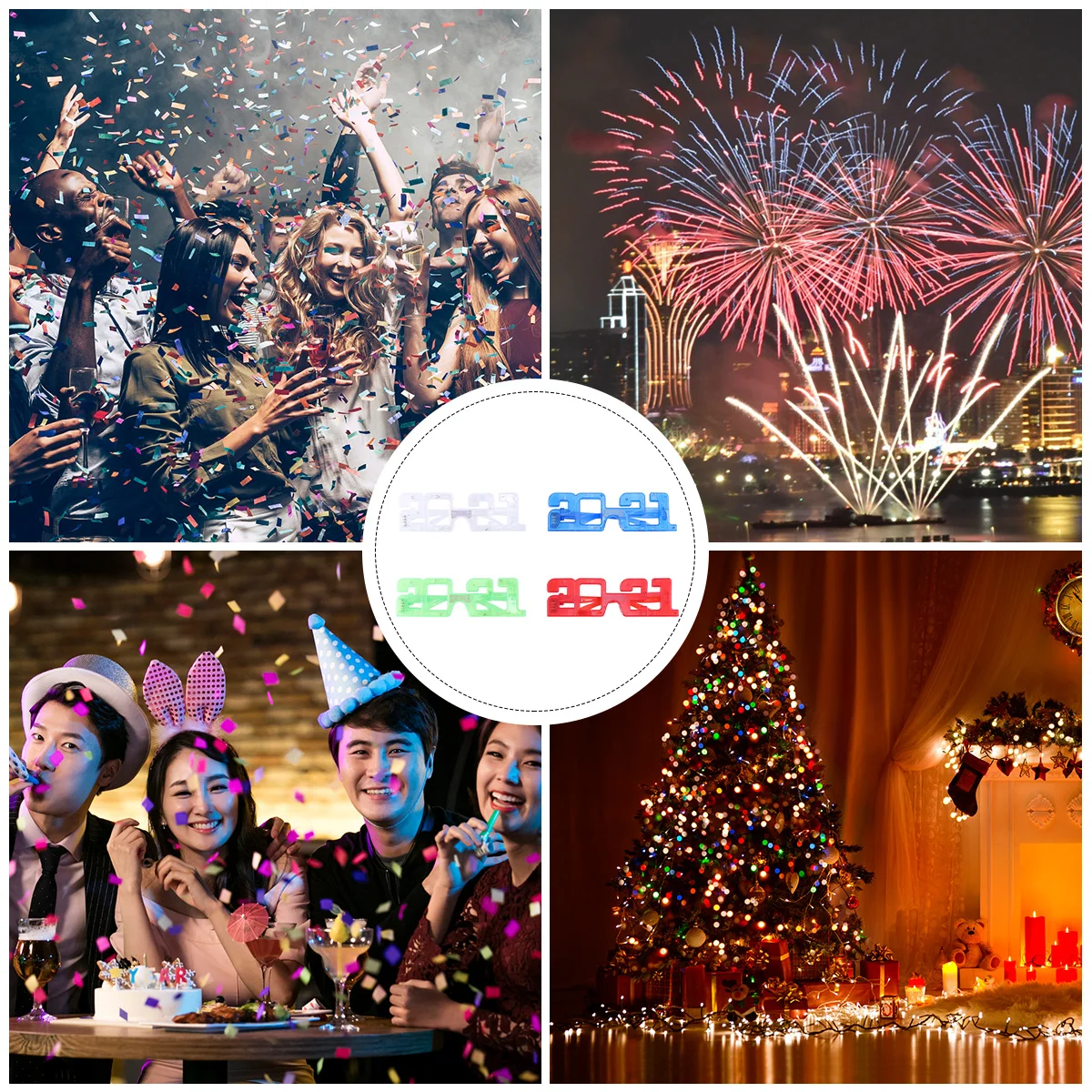 

4Pcs LED Glowing Glasses Shutter Party Accessories New Year Halloween Carnival Gift Flashing Glasses Glowing Glasses,