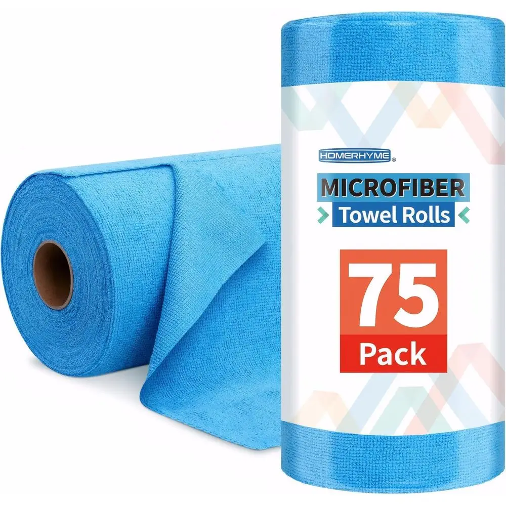

75 Pack Washable Microfiber Towels, Reusable Lint-Free Cleaning Rags for Home, Car, Kitchen, and More, 11.5x11.5