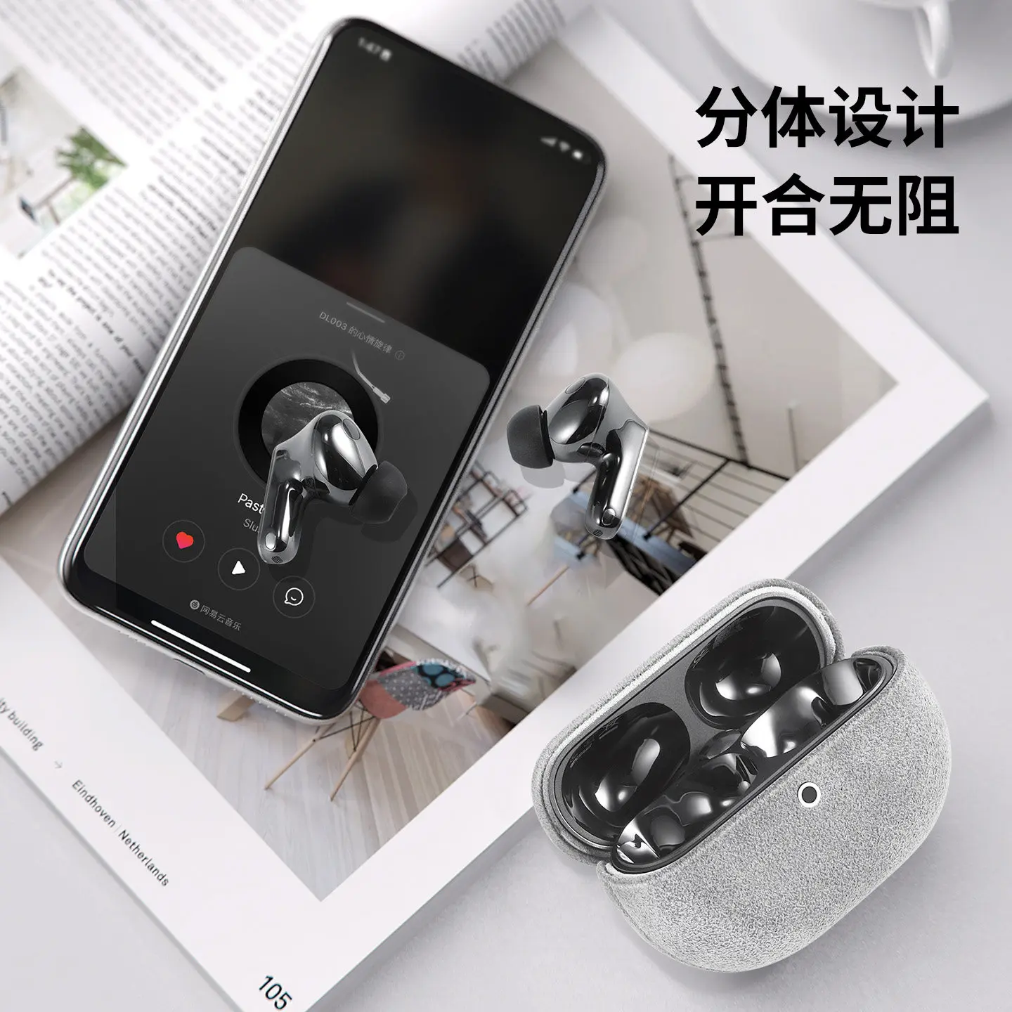 

100% Real Italy Suede Case for Huawei FreeBuds Pro 5 4 3 Soft Touch Wireless Bluetooth Headphone Earphone Protective Cover