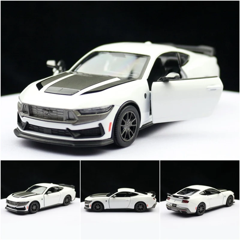 New 1:38 2024 Ford Mustang GT Shelby Alloy Sports Car Model Diecast Metal Racing Car Vehicle Model High Simulation Kids Toy Gift