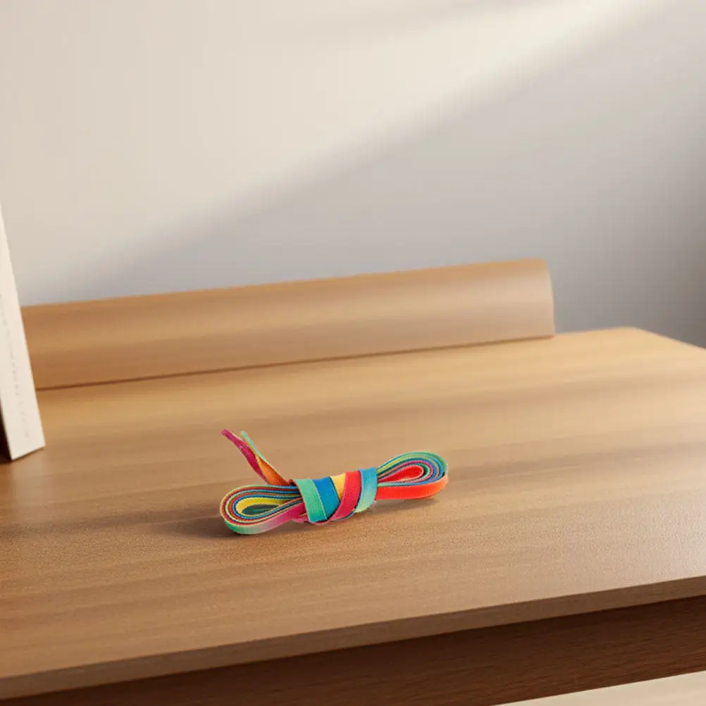 

Пара плоских вощеных шнурков для коньков и кроссовок с эффектом радужного омбре, стильные, износостойкие, сменные шнурки