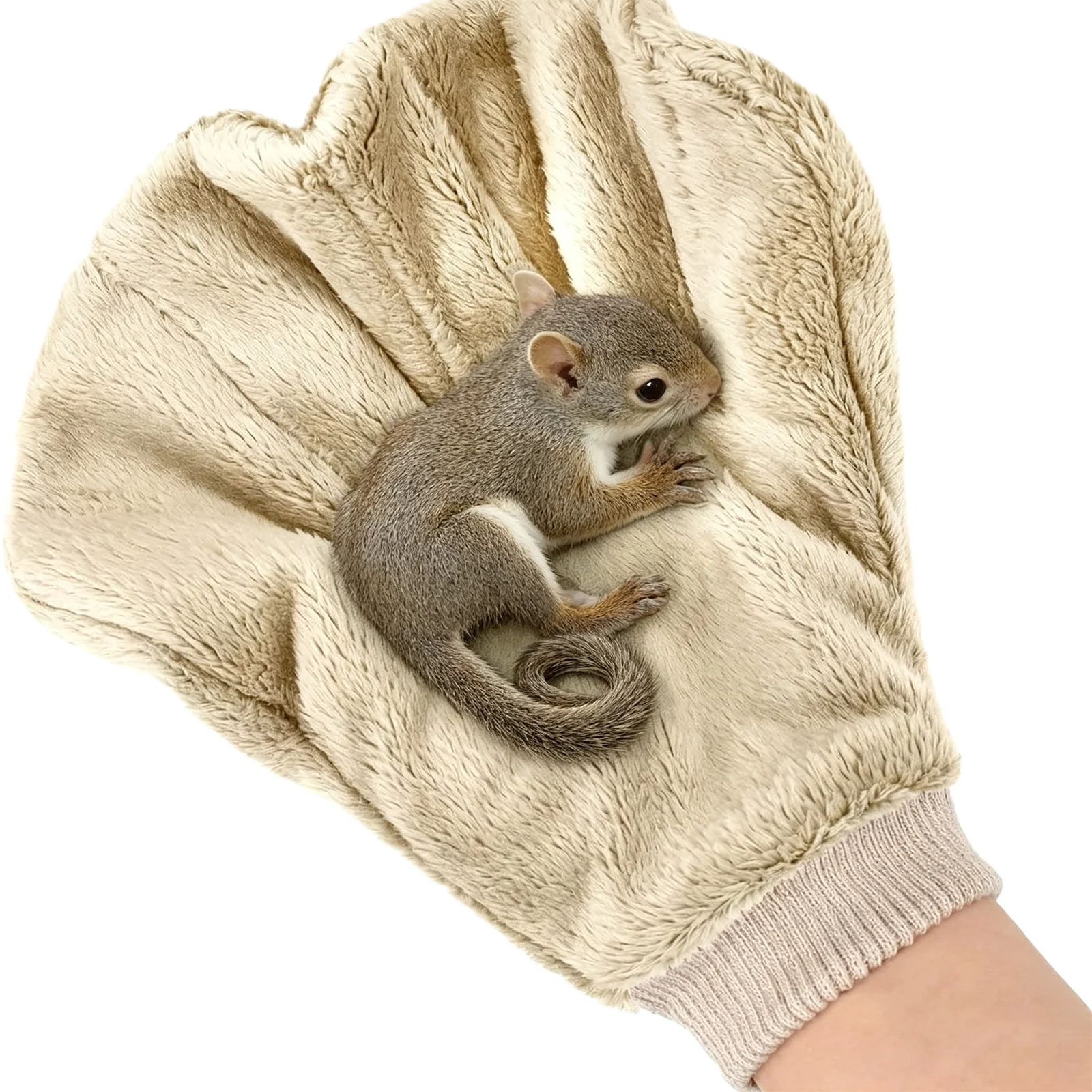 Velvet Sugar Glider Bonding Mitt Small Pet Bite Proof Glove Fleece-lined Velvet Gloves for Indoor Play Training Nighttime