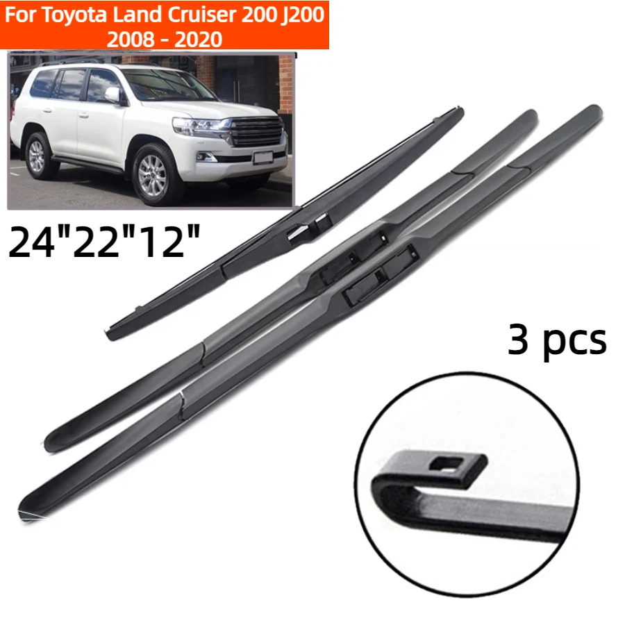 ZHANGU Wiper Front & Rear Wiper Blades Set For Toyota Land Cruiser 200 J200 2008 - 2020 Windshield Windscreen Window 24