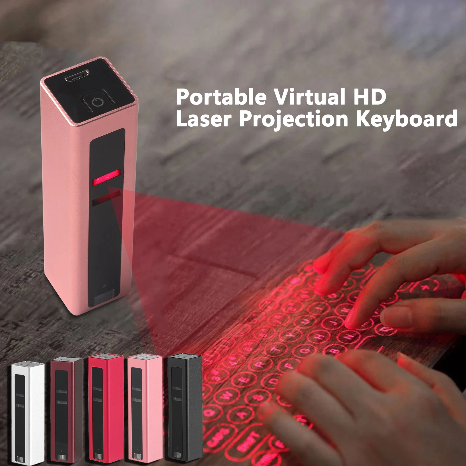 

Fashion Portable Virtual Laser Wireless Keyboard For Android/IOS Computer PC Handheld Projection USB Charging Bluetooth Keypad