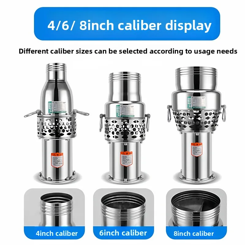 Frequency conversion submersible pump waterlogging portable pump, large flow oil immersion pump flood control fish pond