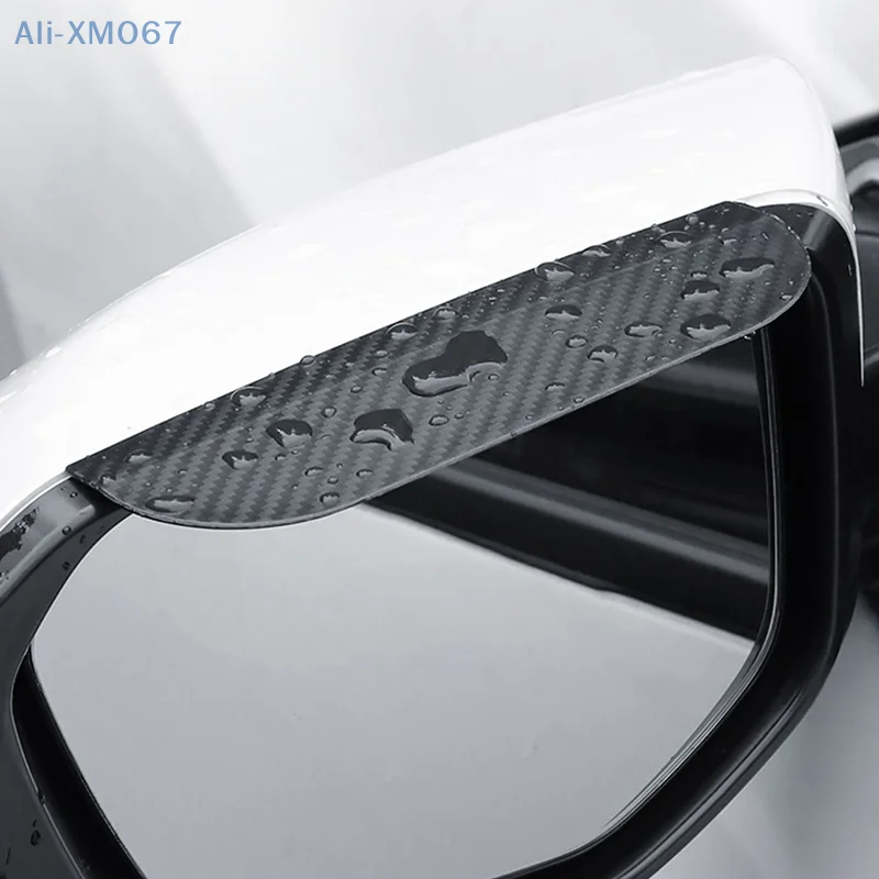 Universal Car Rearview Mirror Rain Eyebrow Carbon Fiber Pattern Waterproof Cover Rearview Mirror Sun Visor Eyebrow Rain Eyebrow