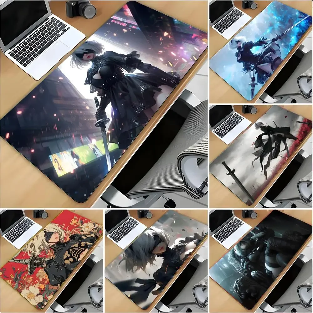 Game Rpg Nier Automata Mouse Pad Large Mouse Pad Desk Mat Non‑Slip Gaming Board Game Mat with Stitched Edges