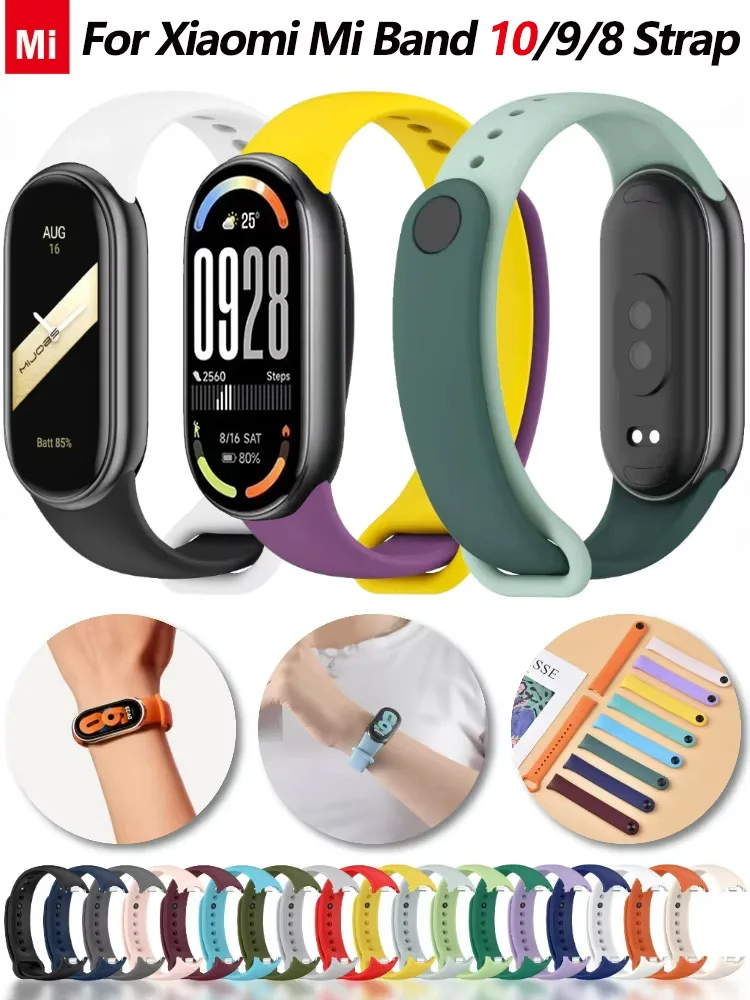 Sportowy silikonowy pasek do opaski Xiaomi Mi Band 11/10/9/8 NFC, zamienny pasek do smartwatcha Xiaomi MiBand 11, akcesoria do opaski. — 2
