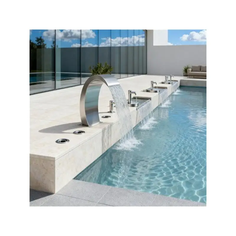

Stainless Steel Pool Fountain - Modern Outdoor Water Feature for Garden, Backyard or Patio Drinking & Relaxing Area