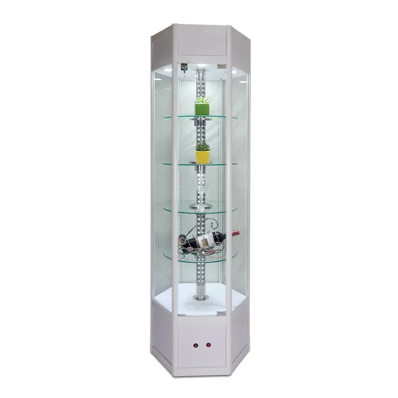 Rotating glass display cabinet Wine display cabinet Bank precious metal display