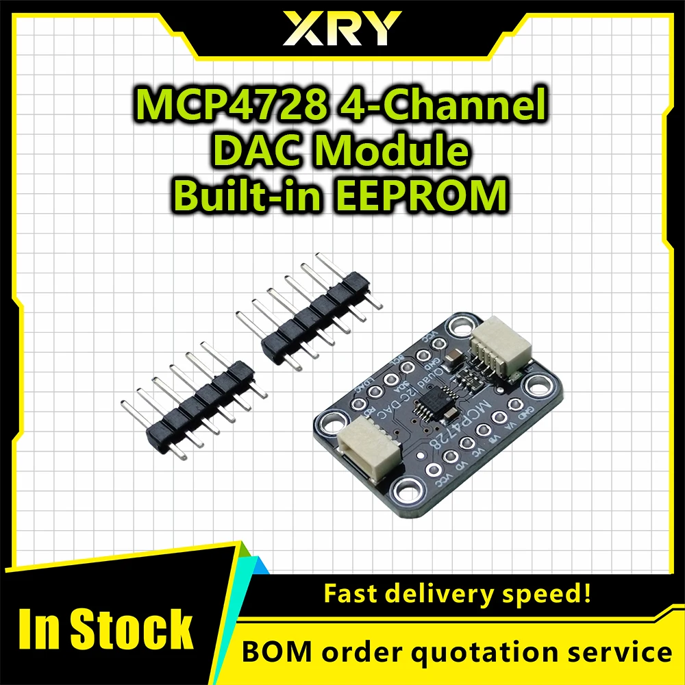 XRY MCP4728 Quad DAC outputs with EEPROM module compatible with STEMMA QT Qwiic