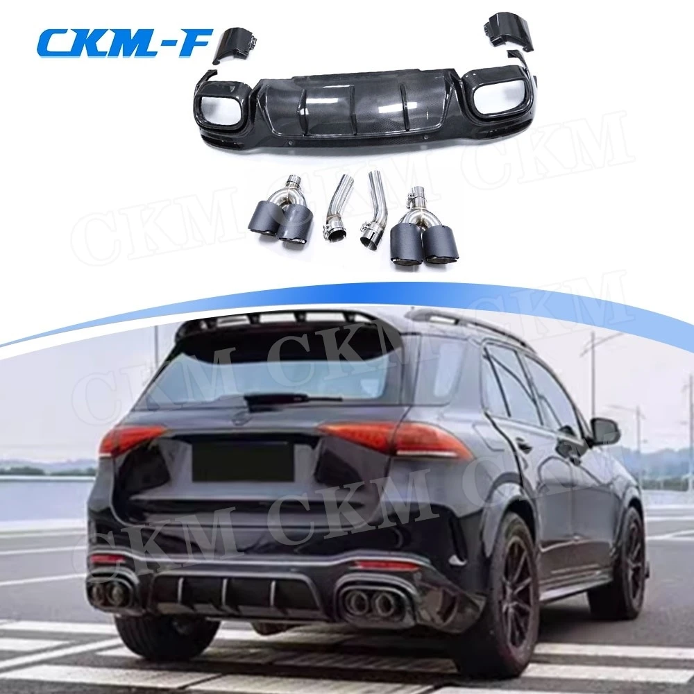 

Carbon Fiber Rear Bumper Diffuser Set Body Kits for Benz GLE-Class W167 GLE63 AMG SUV 2021+ FRP Rear Lip Spoiler Car Accessories