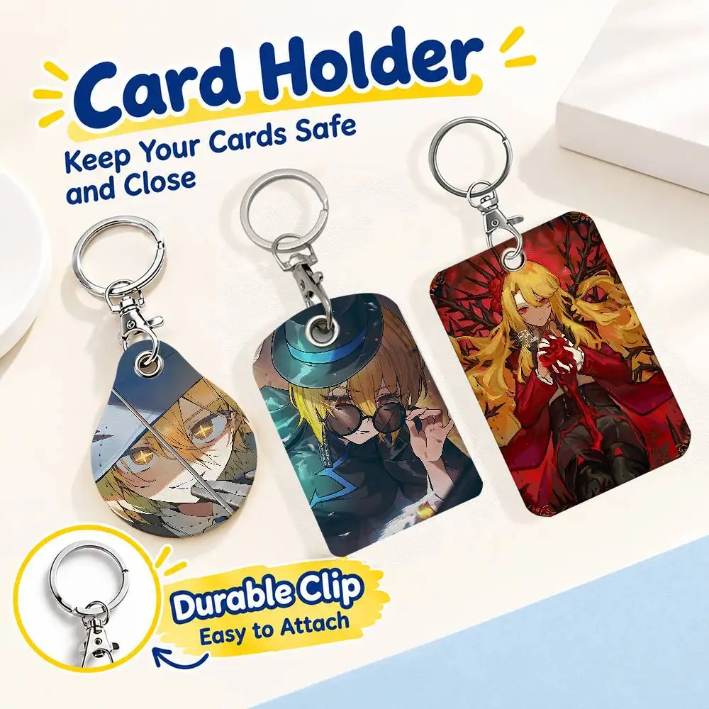 FOR Limbus Company Don Quixote Card Holder Keychain Key Ring Door Lock Access Protective Case For Security Gift