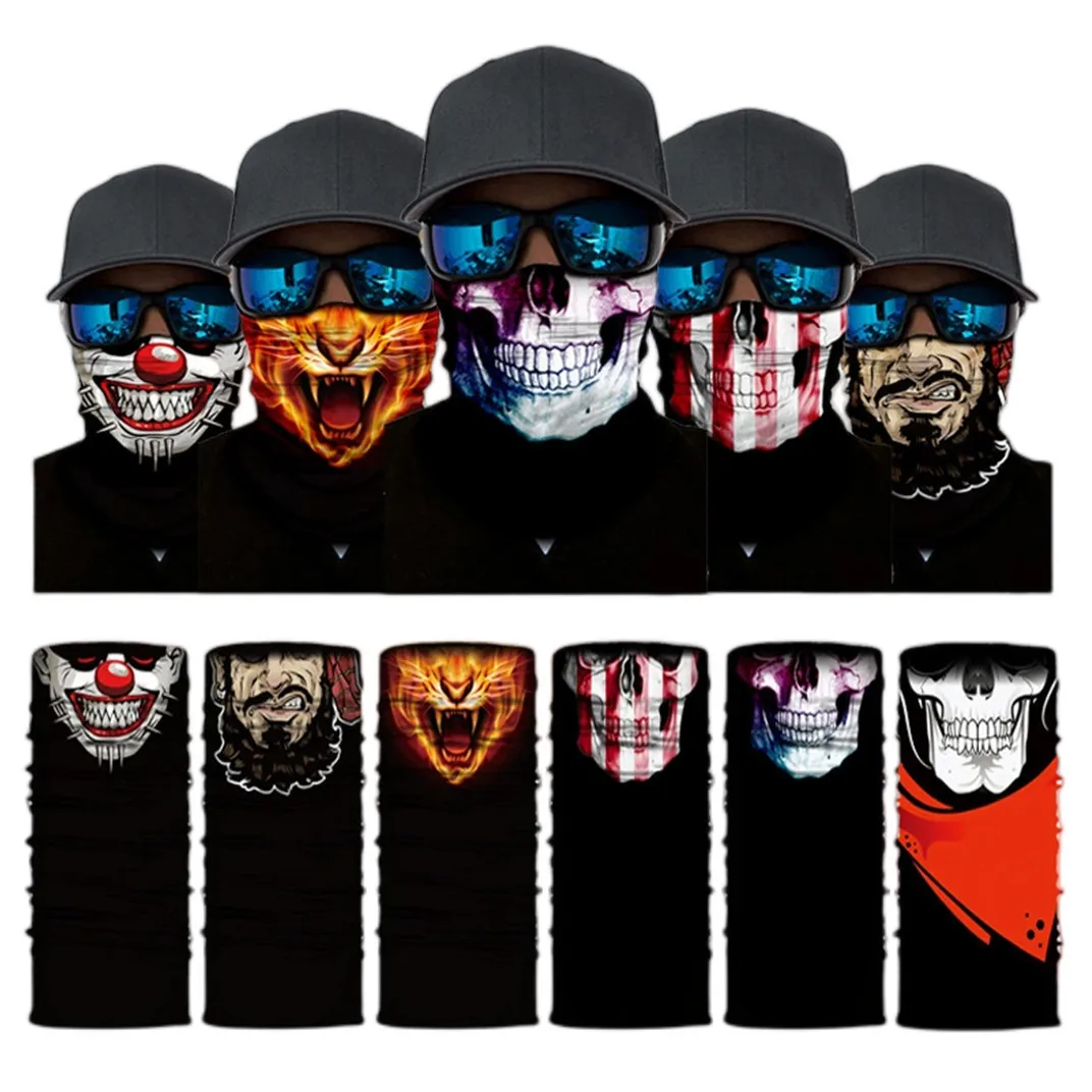 Skull Mask Half Face Magic Turban Mask Riding Seamless Bib Outdoor Gear Hat Cool Fashion Outdoor