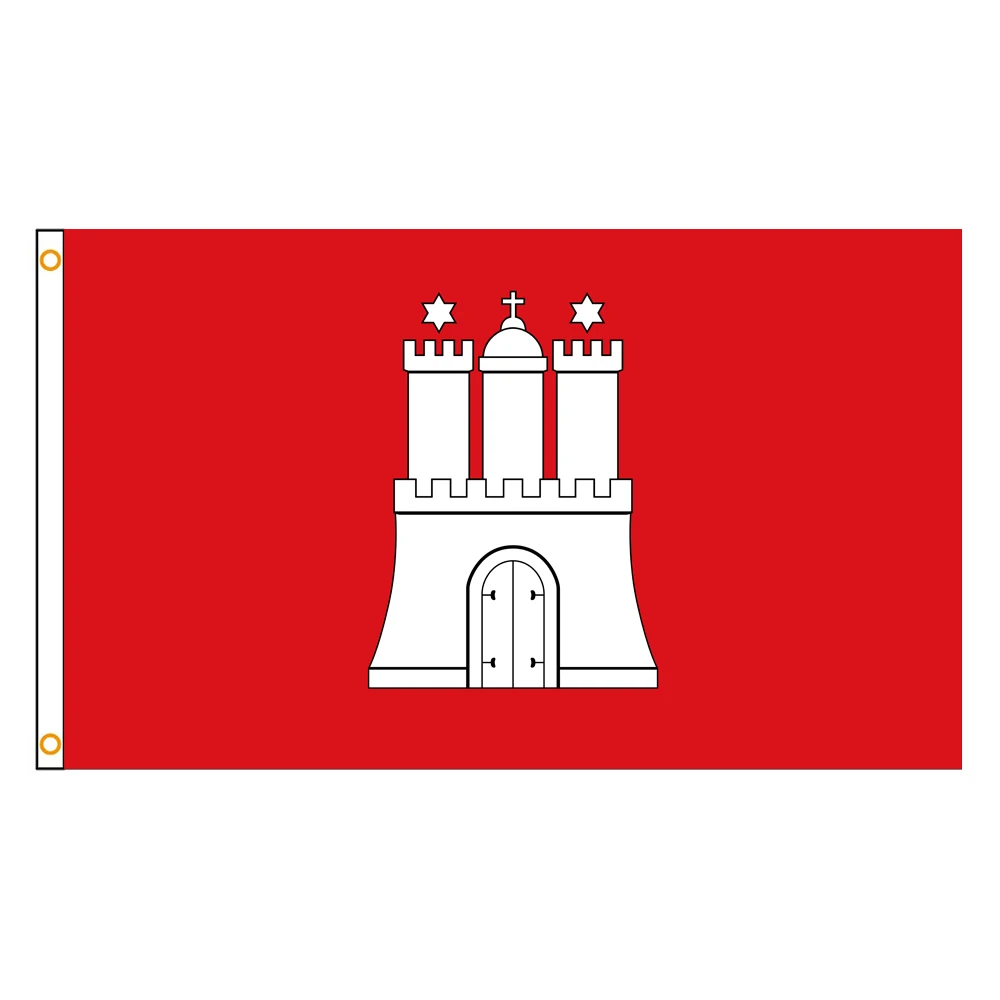 60×90 90x150 120×180CM Hamburg Emblem Flag Polyester Printed Banner States of Germany Tapestry For Decor