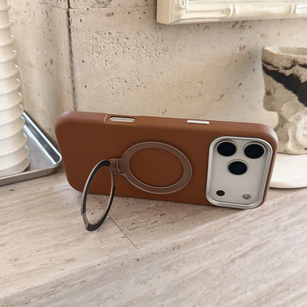 Luxury 3IN1 360Rotating Bracket Stand Phone Case For iPhone 17 Air 11 12 13 14 15 16 Pro Max Plus Texture Shockproof Phone Cover - náhled 5