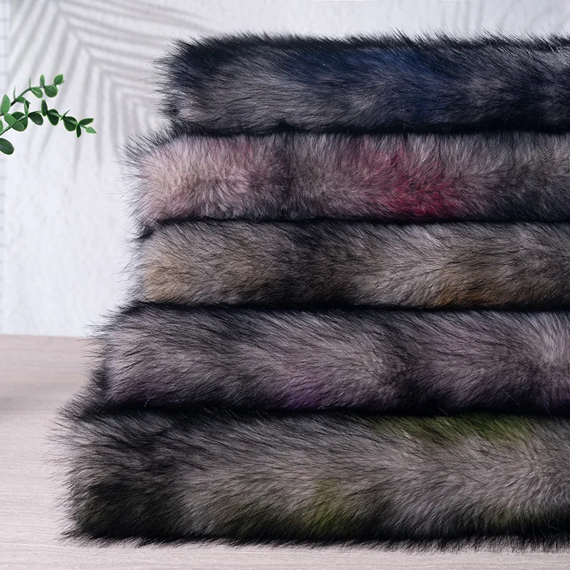 

Dyed Pointed Imitation Long Fox Fur Plush Fabric for Animal Clothing Collar Cuffs Shoe Covers Diy Sewing Materi Cloth Per Meter