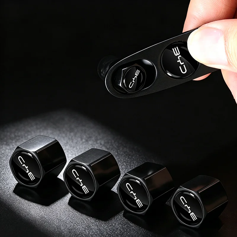 

1set Car Tire Valve Cap Wheel Stem Cover with Wrench KeyChain Styling For BYD F3 I3 F0 F6 S6 S8 E5 E6 G3 G6 L3 M6 Tang Song Qing