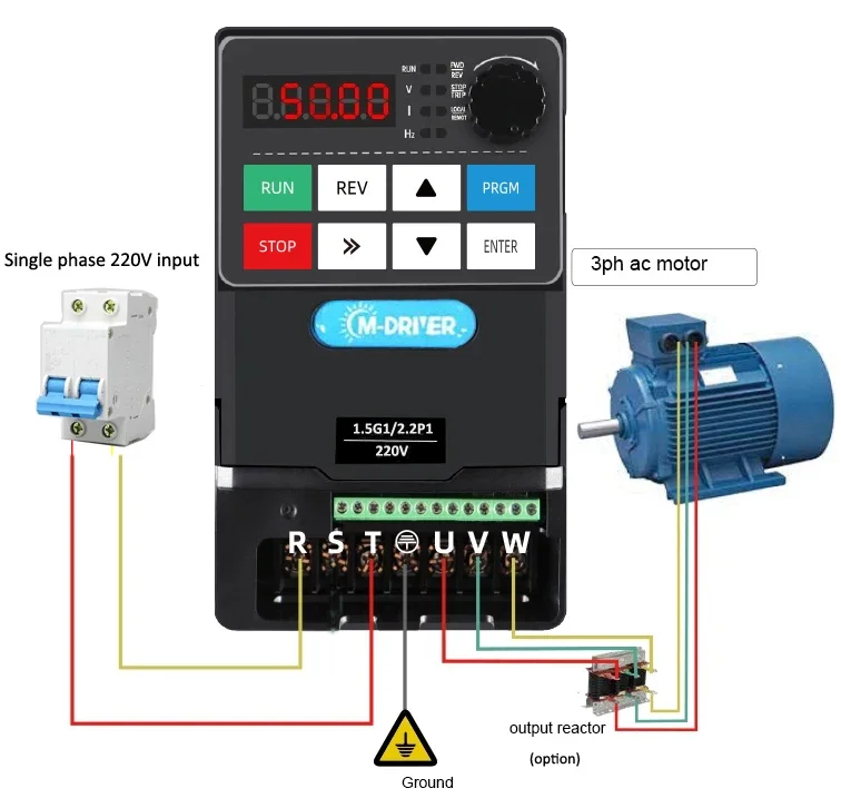 M-driver Mini Frequency Converter 220v Variable Speed Drive 0.75kw 1.5kw