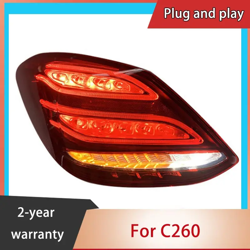 Car LED Taillight Tail Light For Benz C260 2014 - 2016 Rear Running Light + Brake Lamp + Daynamic Turn Singan + Reverse