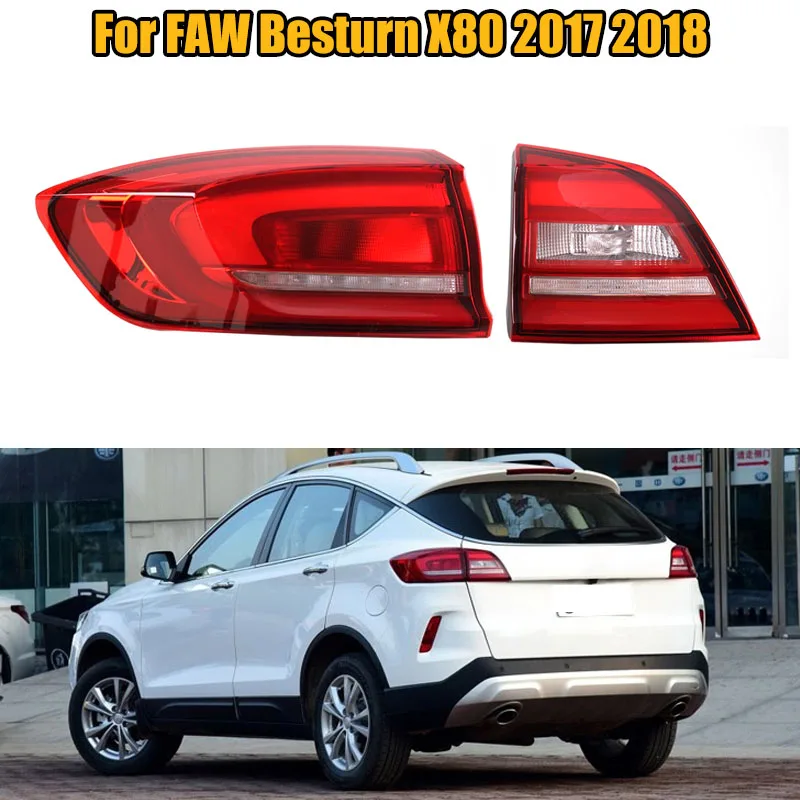 المصد الخلفي للسيارة الذيل ضوء Asasembly المصابيح الخلفية وقف الفرامل ضوء عكس الضوء بدوره مصباح إشارة ل FAW Besturn X80 2017 2018 #1