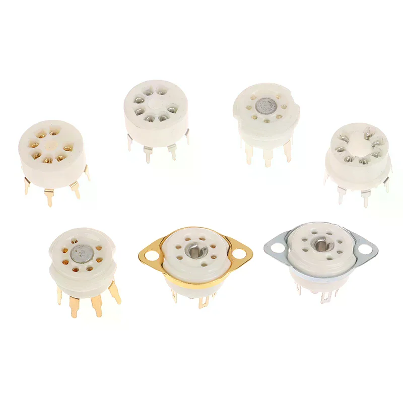 Solo 6AQ5 EAA91 6J1 6J2 6X4 6Z4 Tube Socket; Gold-plated 7Pin B7G Socket for DIY Audio Vacuum Tube Amplifier.