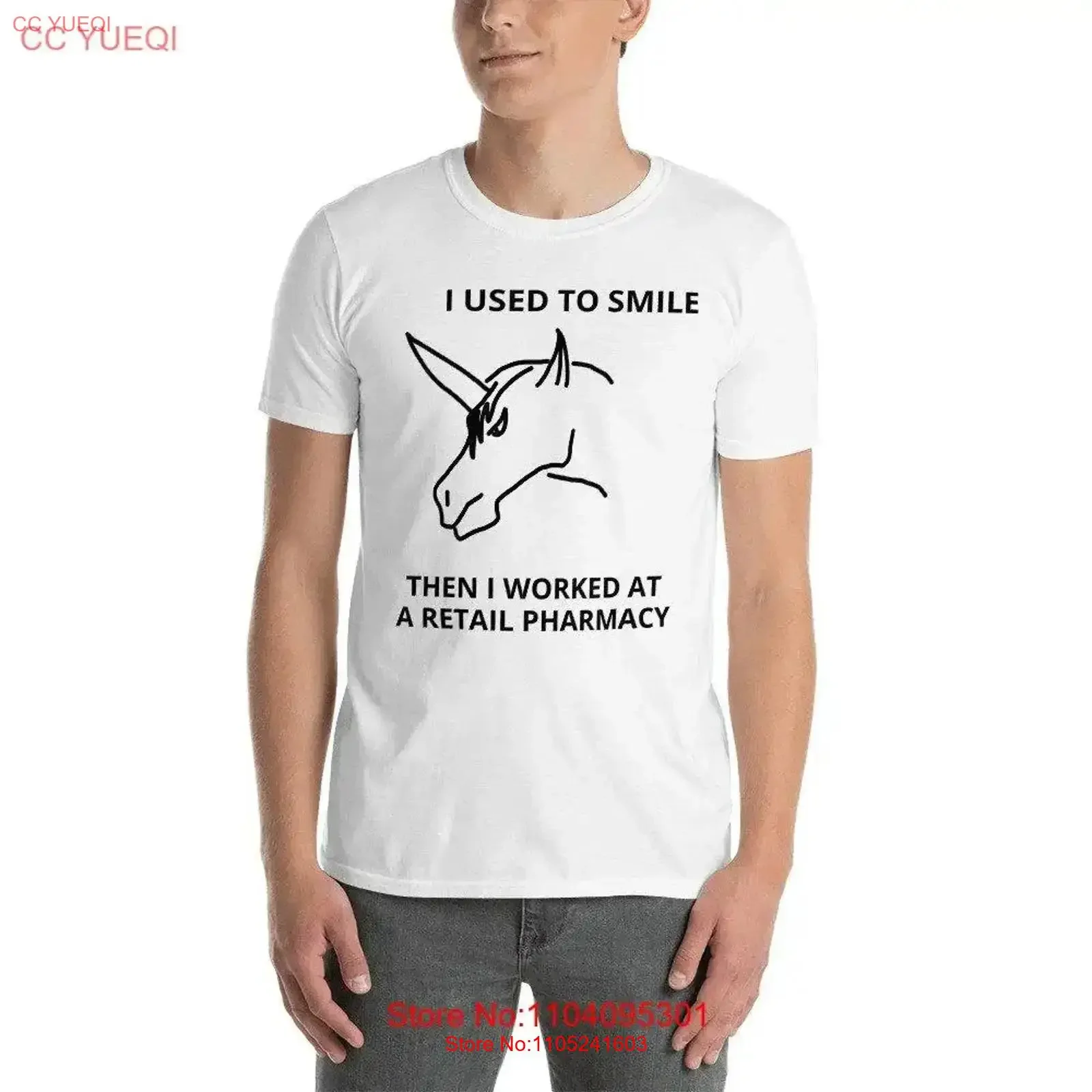 I used to smile then worked at a retail pharmacy Funny T Shirt pharmacist technician gift vintage Washed homme Breathable