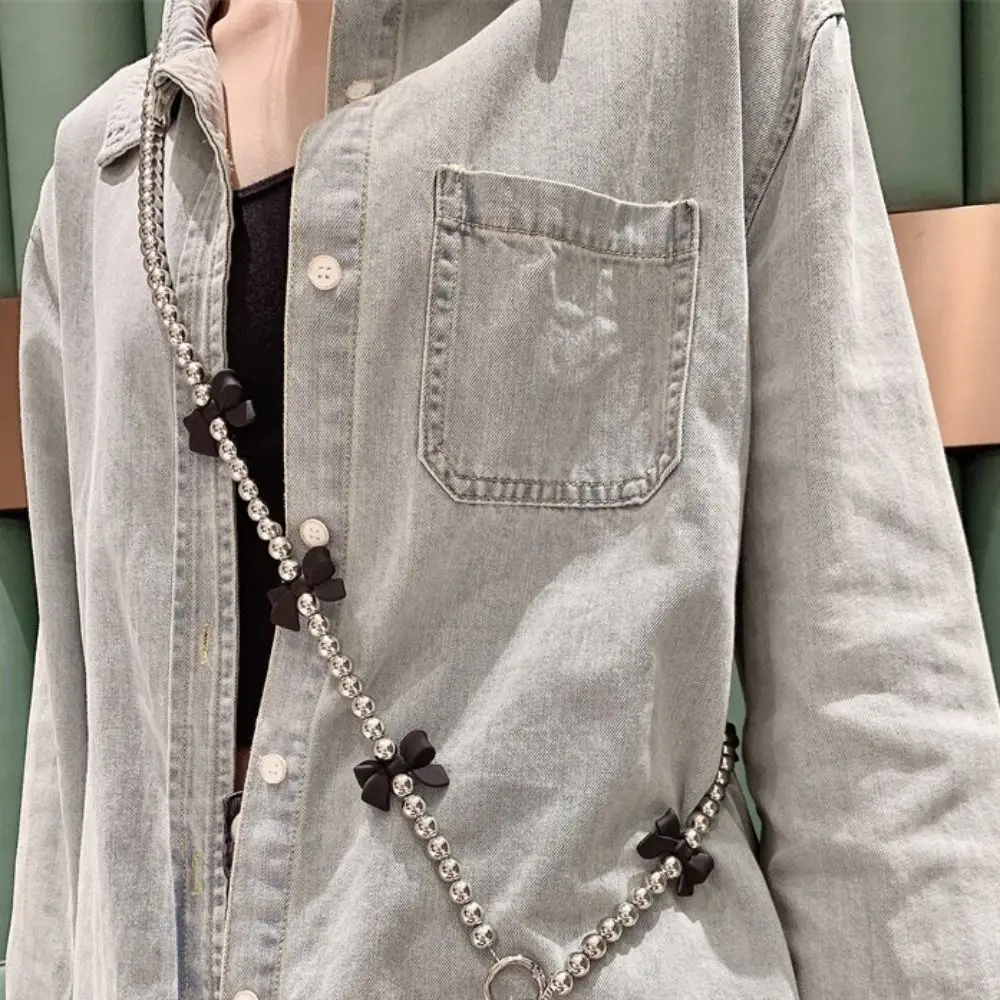 Lovely Bow Long Crossbody Phone Chain Long Heart Cellphone Lanyard Beads Sweet Beads Phone Strap Phone Accessories