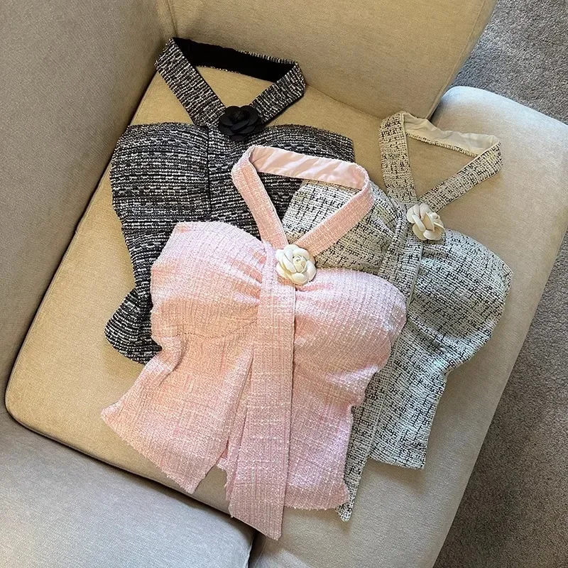 

Summer Thai Sweet And Spicy Girl One Shoulder Tube Top Women's Outerwear with Chest Pad Strapless Vest Fashionable Neck Hanging