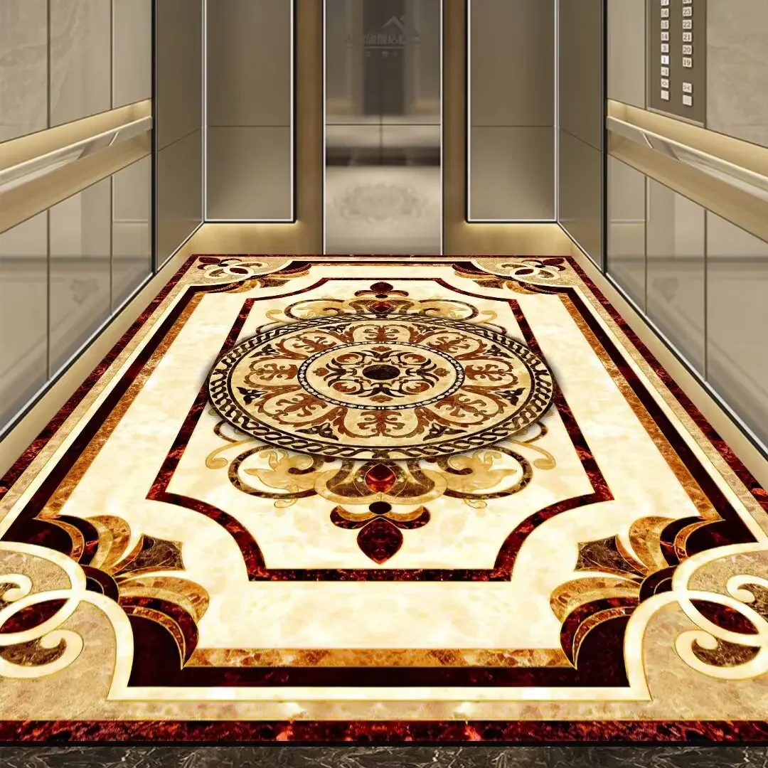 Luxury Golden Elevator Carpet Non-slip Easy Cleaning Decoration Home Commercial Floor Mat Large Area Rug for Living Room Custom