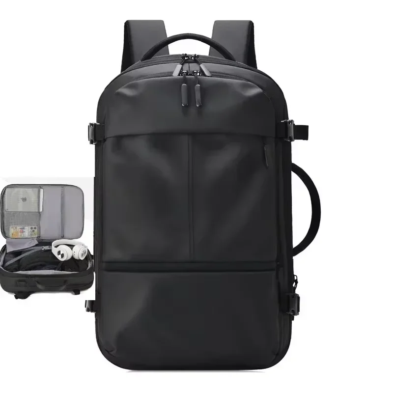 Travel Men Expanded 17.3 Inch Laptop Backpack Vacuum Compression Backpack Carry On Airback Airline Approved Luggage Storage Bag