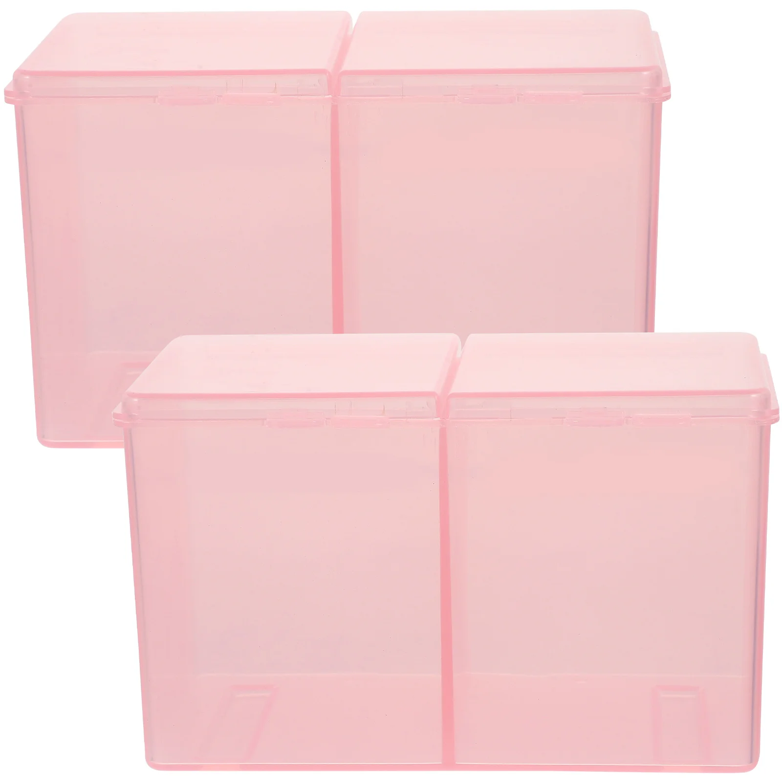 

2Pcs Cotton Storage Box Organizer Dustproof Storage Container Transparent Plastic Bathroom Bedroom