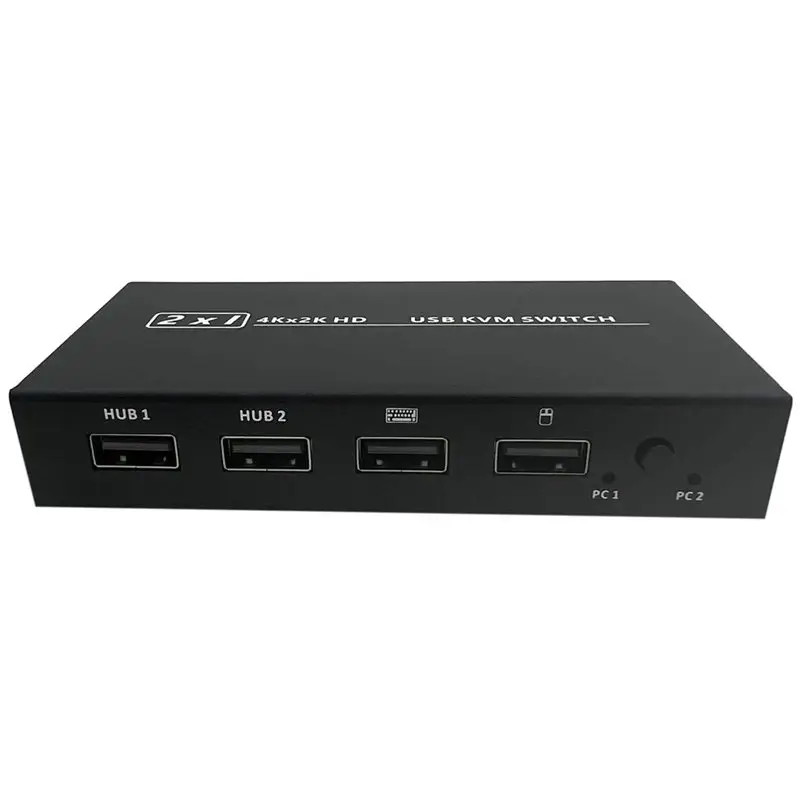 AS95 KVM Switch 2 Port 4K@30Hz for Keyboard Mouse Printer - Auto/Manual Switching Plug and Play
