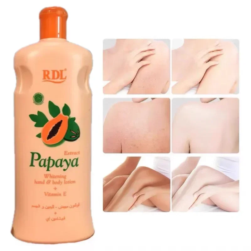 RDL Papaya Whitening Hand Body Lotion+vitamin E 600ml Brightening Skin Tone Moisturizing Smoothing Antioxidant Nourish Skin Care