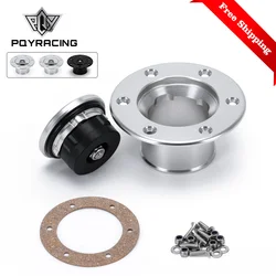 Free Shipping Aluminum Billet Fuel Cell / Fuel Surge Tank Cap Flush Mount 6 bolt Surface Oxidation Opening ID 35.5mm PQY-SLYXG01