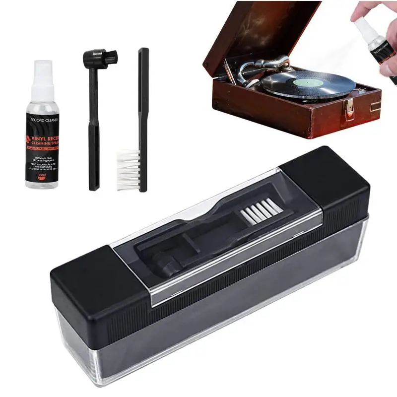 مجموعة أدوات تنظيف السجل، فرشاة تنظيف ألبوم التسجيل، منفضة LP، مضادة للكهرباء الساكنة، مجموعة لا تسبب ضررًا لملحقات المنتجات الرقمية