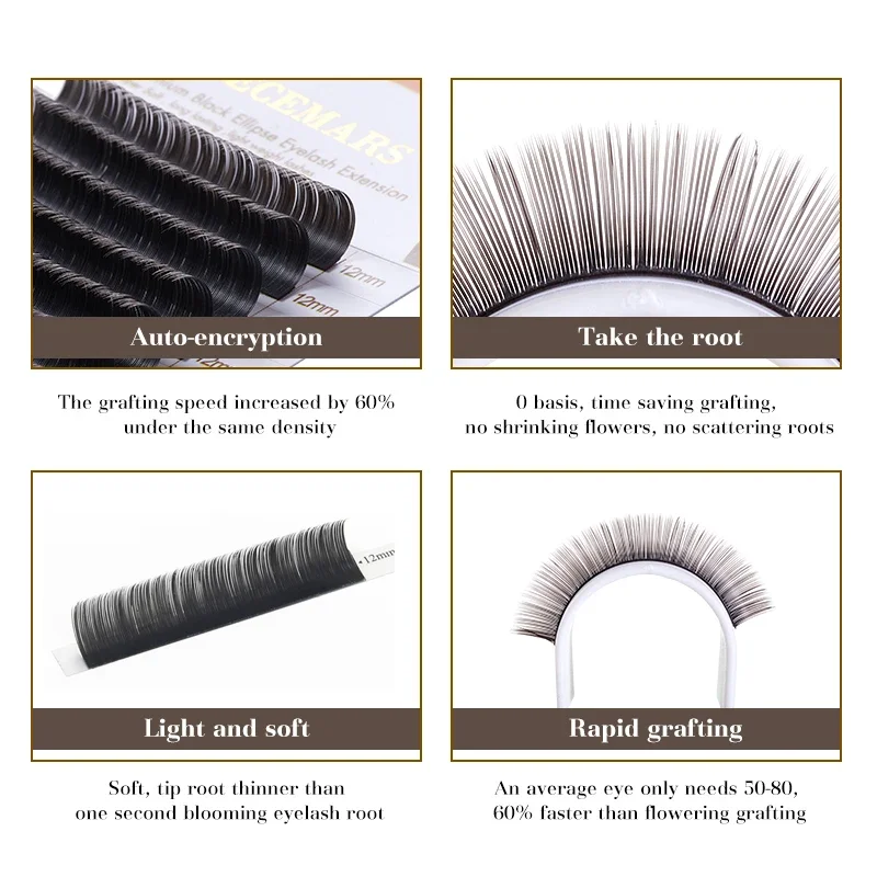 Bright/dark Color Single Grafted False Eyelashes, Soft Double-pointed Flat Hair, Special for Eyelash Shops