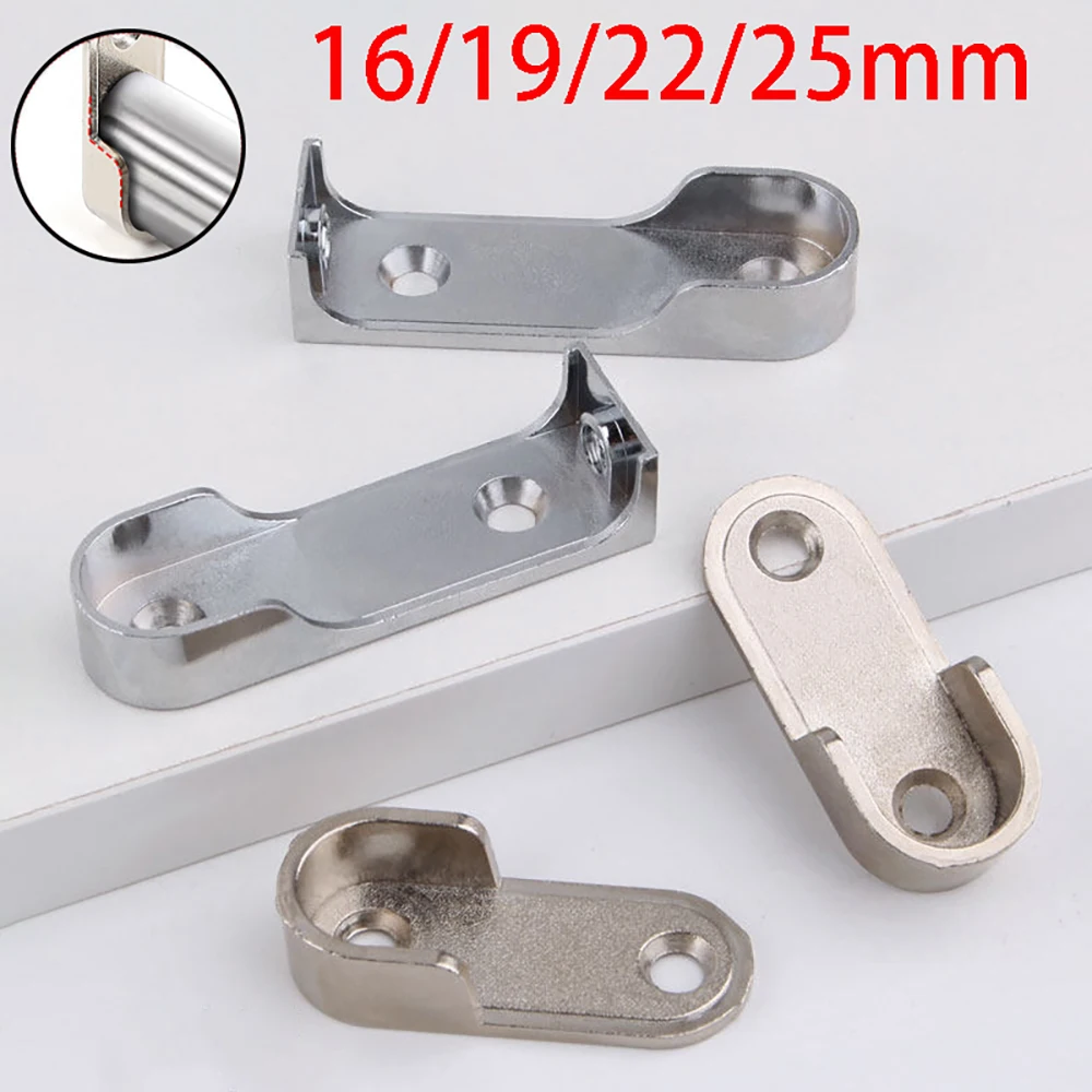 Clothes Rail Bracket | Oval Wall Mount Towel Rod Holder | 1/4/10 Pcs 16/19/22/25mm Heavy Duty Closet Rod Supports with Flange