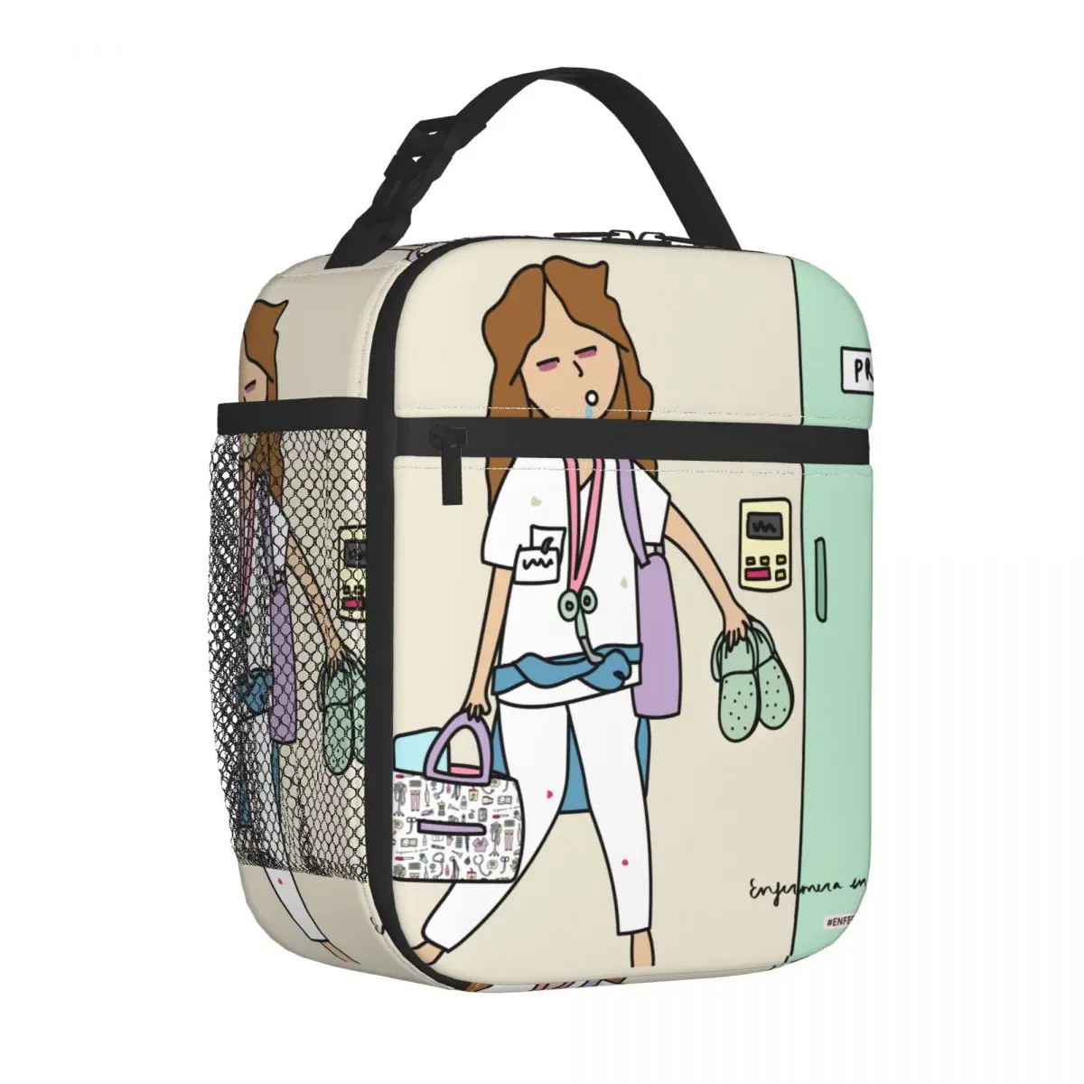 Insulated Lunch Bag Enfermera En Apuros Doctor Nurse Medical Health Lunch Container Cooler Bag Tote Lunch Box College Travel