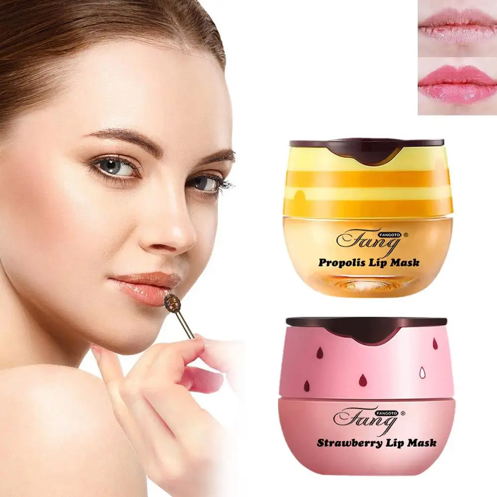 Honing Zomer Hydraterende Lipmasker Slaap Lippenbalsem Voedende Anti-Rimpel Lipverzorging Anti-Kraken Unisex Borstel Lipverzorging Make-Up